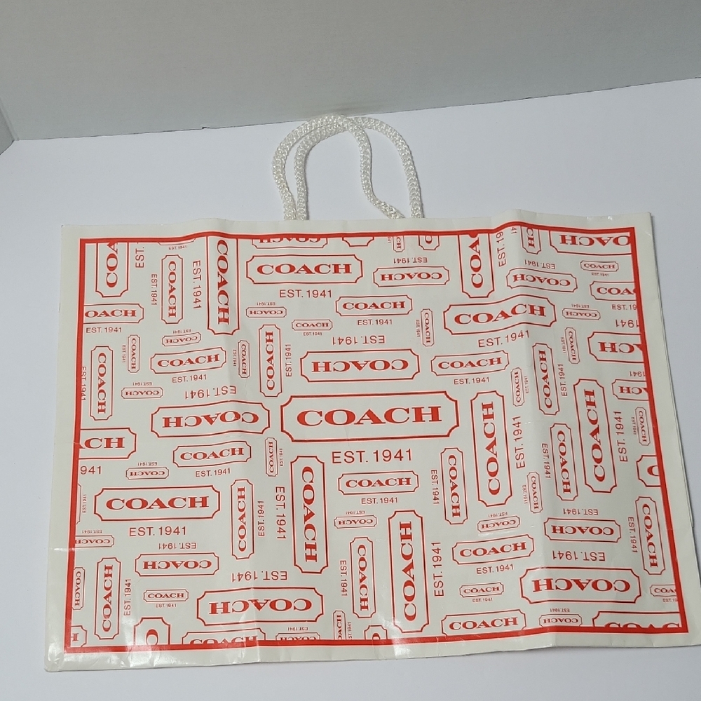Coach Cream and Red Logo Tote